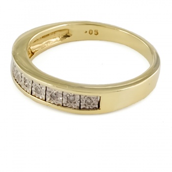9ct gold Diamond half eternity Ring size O